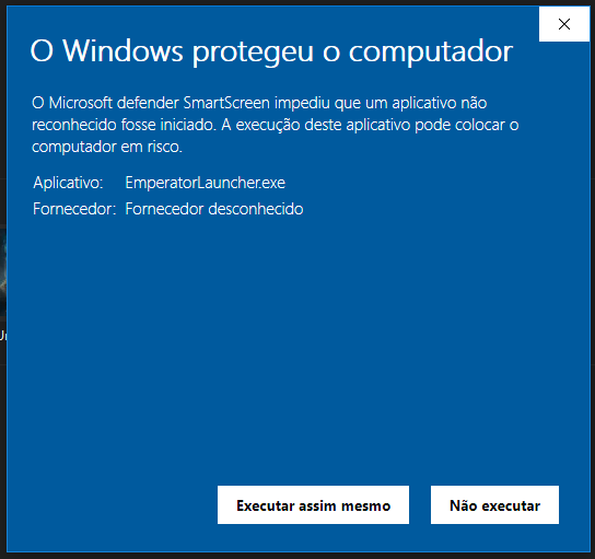 Aviso do Windows (SmartScreen)